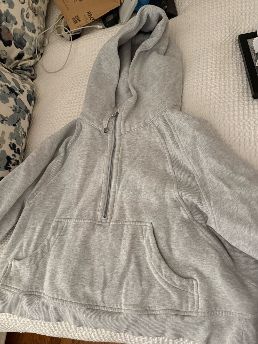lululemon athletica Light Gray Half-Zip scuba Hoodie